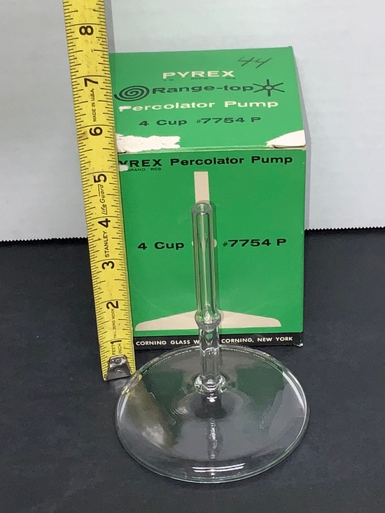 Pyrex NEW OLD STOCK Percolator Pump Range-top 4 Cup #7754 P Glass Corning Parts - Picture 3 of 5